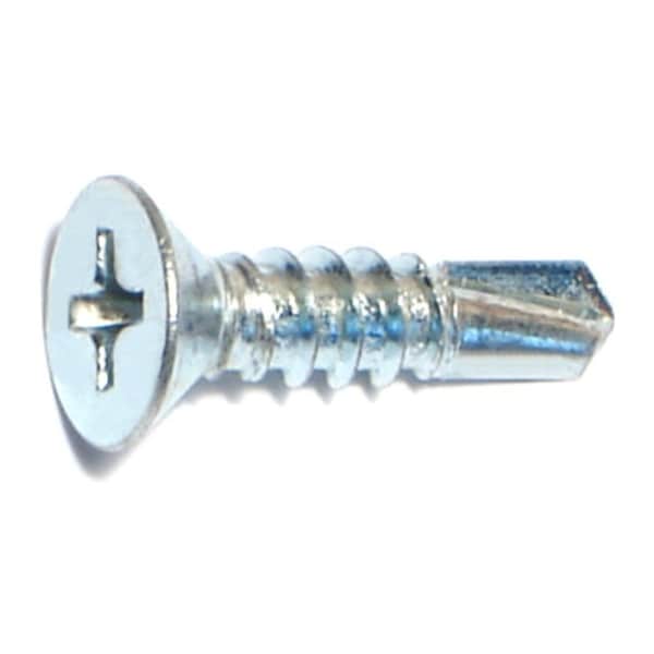Midwest Fastener Self-Drilling Screw, #10 x 3/4 in, Zinc Plated Steel Flat Head Phillips Drive, 100 PK 09134 - main
